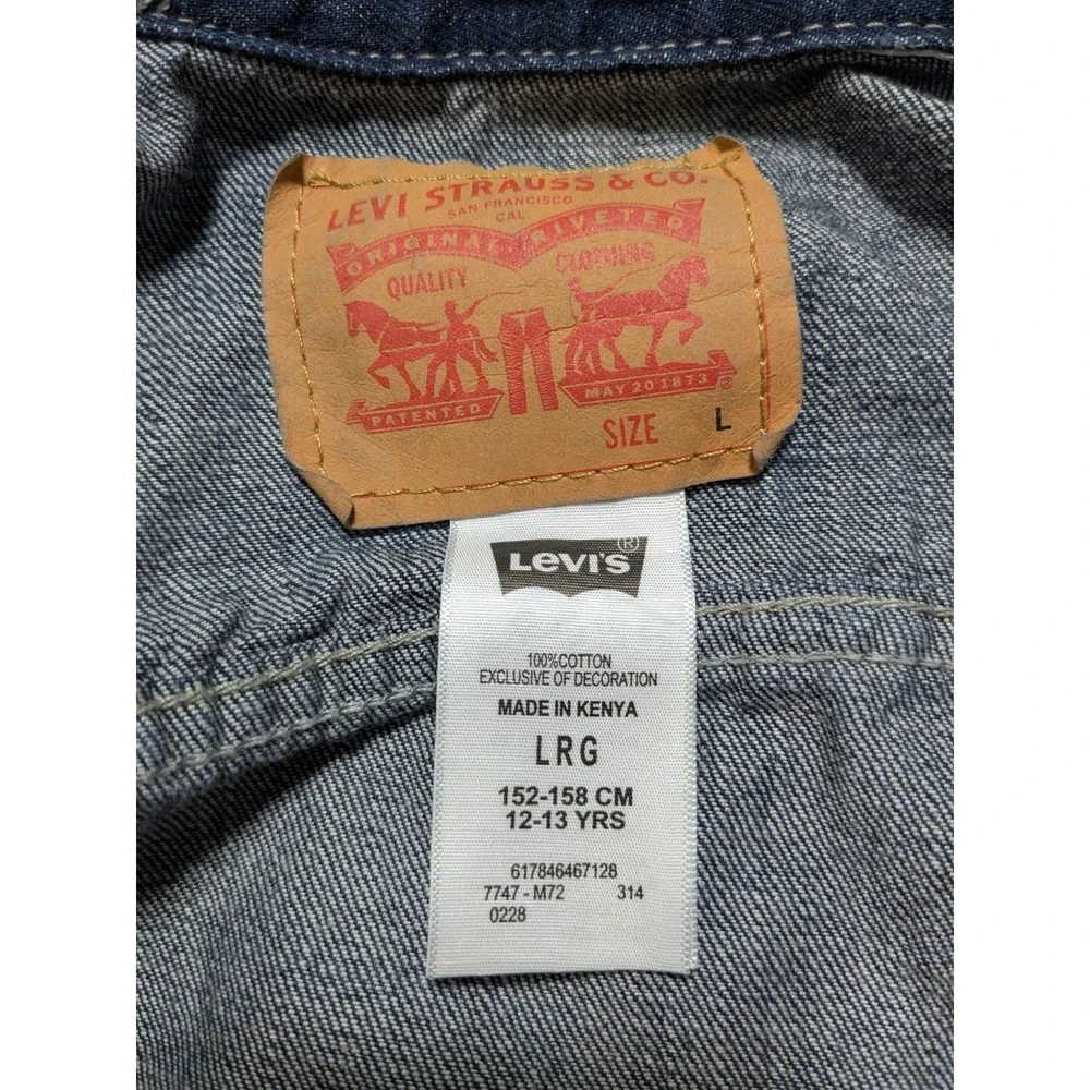 Levis Trucker Jacket - Youth Large 12/13 Years‎ Dark Wash EUC